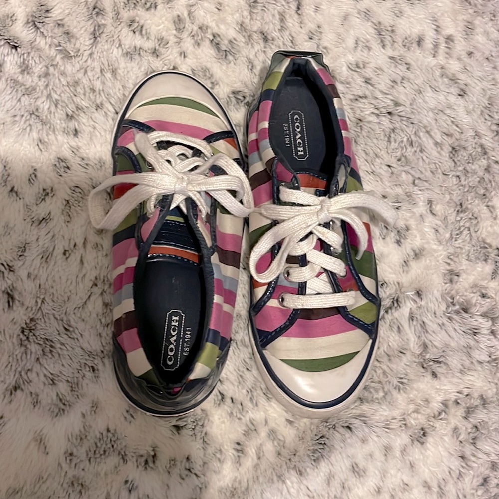 Coach Barrett Striped shoes, size 6, very comfortable!